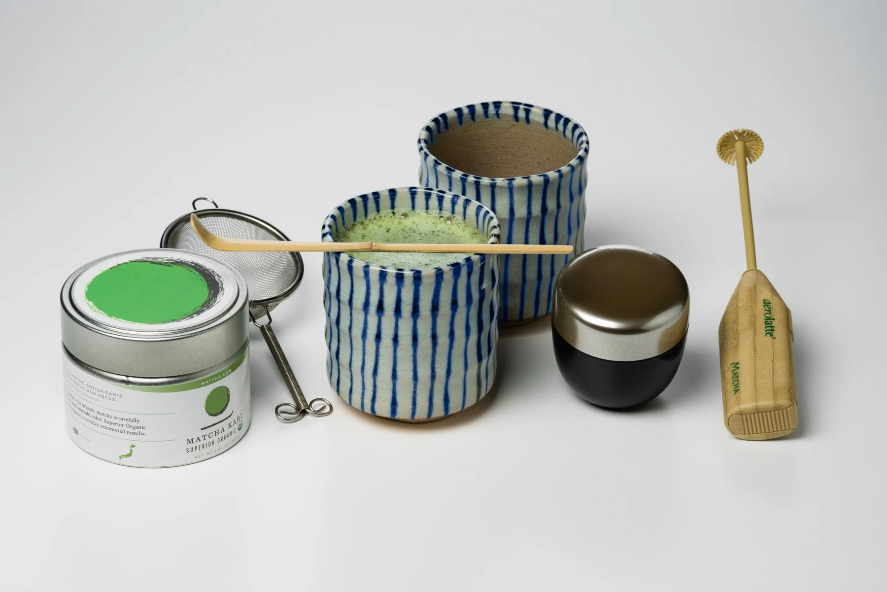 2-Person Organic Ceremonial Matcha Kit with ceramic cups