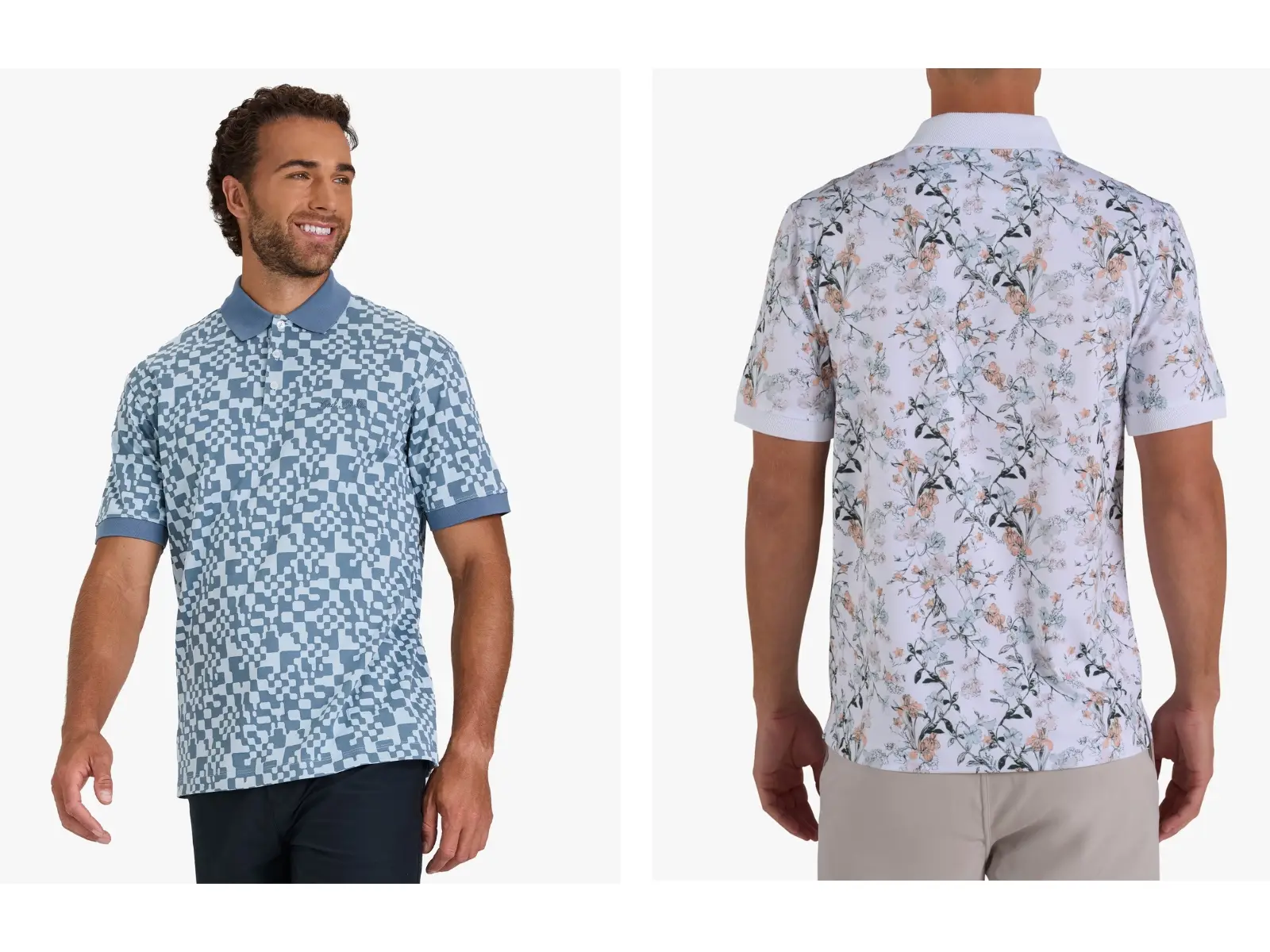 Mens Polos from Bad Birdie with bold patterns 