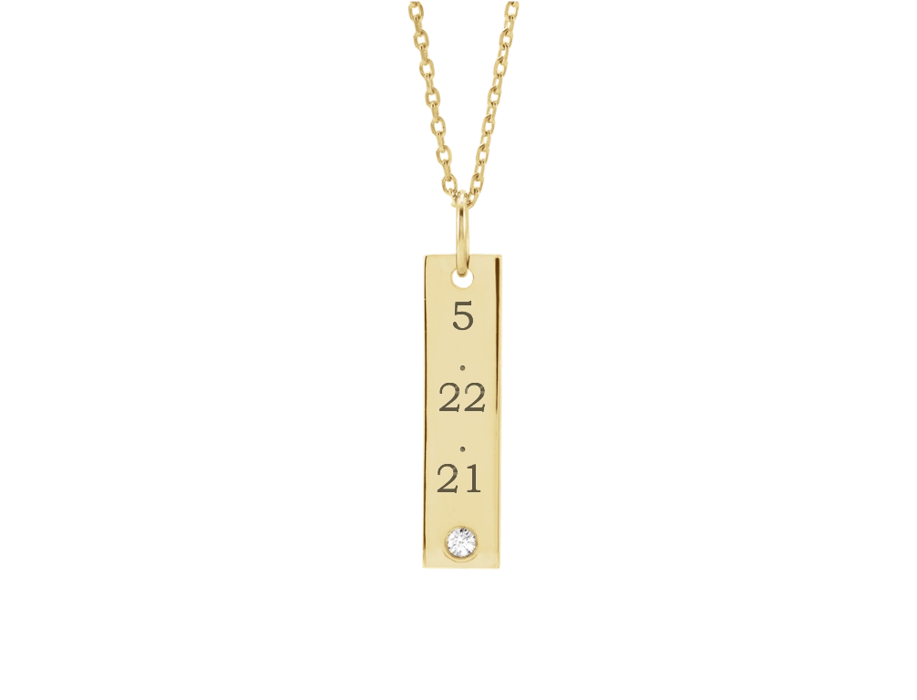 Engravable Bar Necklace by Erin Gallagher studio - home closing gift for luxury real estate