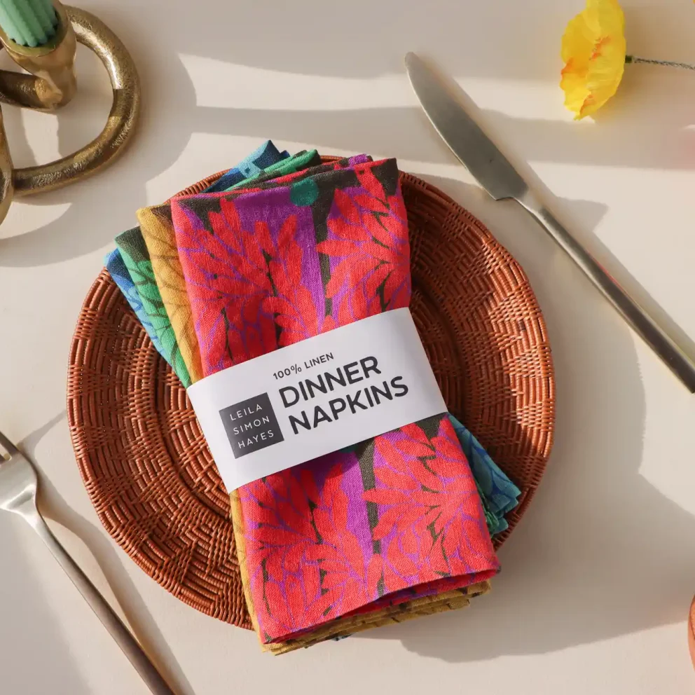 Murmuration linen napkin, set of 4 colors Brand: Leila Simon Hayes
